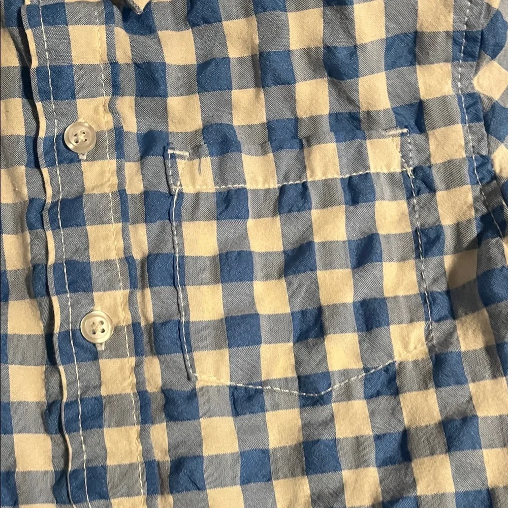 Cat & Jack Blue and Cream Plaid Shirt
